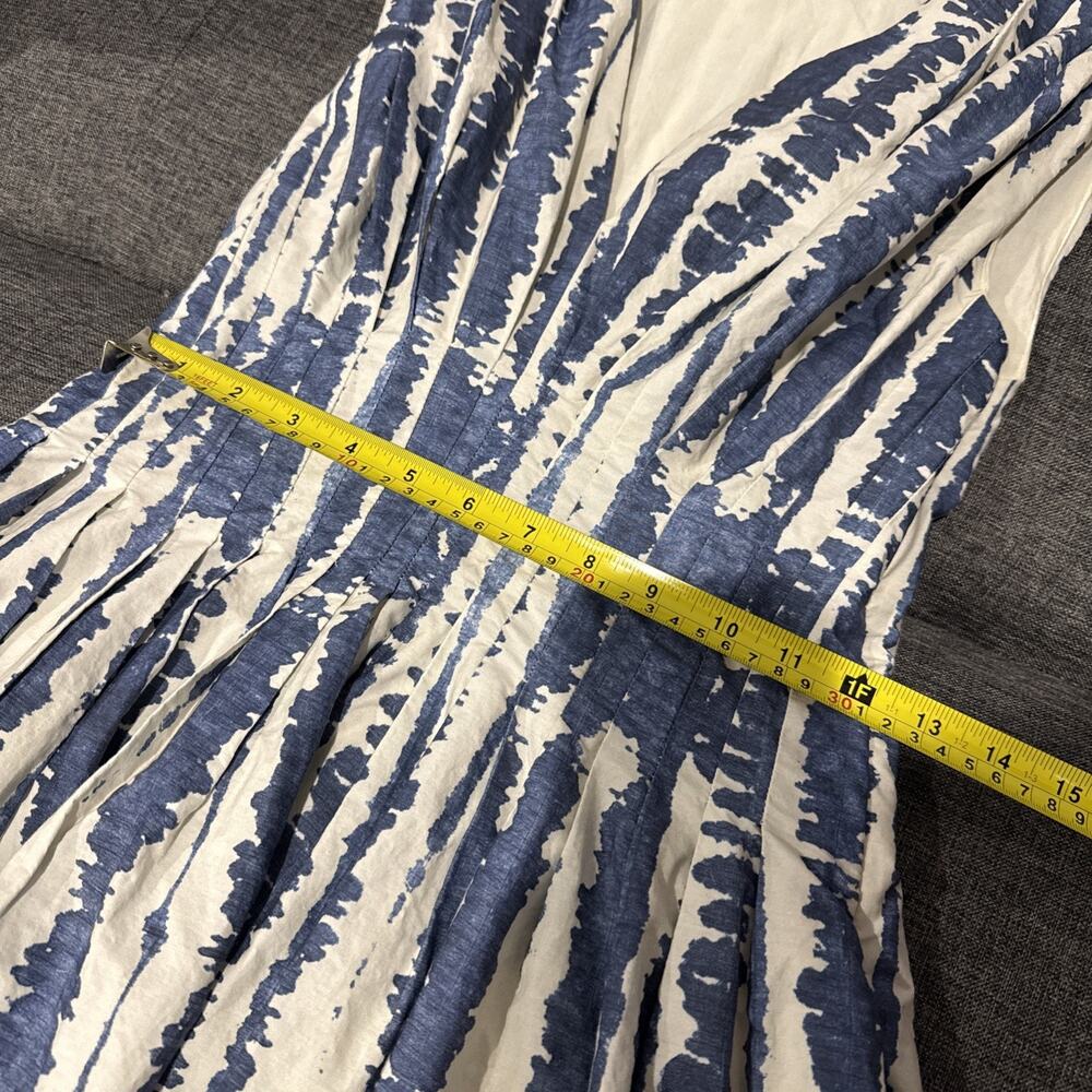 Banana Republic BR Women’s Blue Ivory Abstract Print Fit & Flare Dress Size 0 - Picture 10 of 12